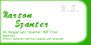 marton szanter business card